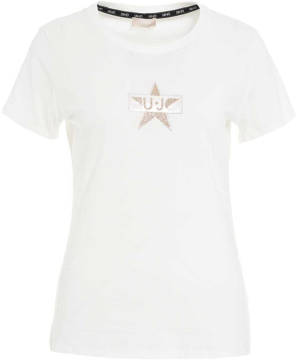 Liu Jo T-shirt with rhinestone logo White