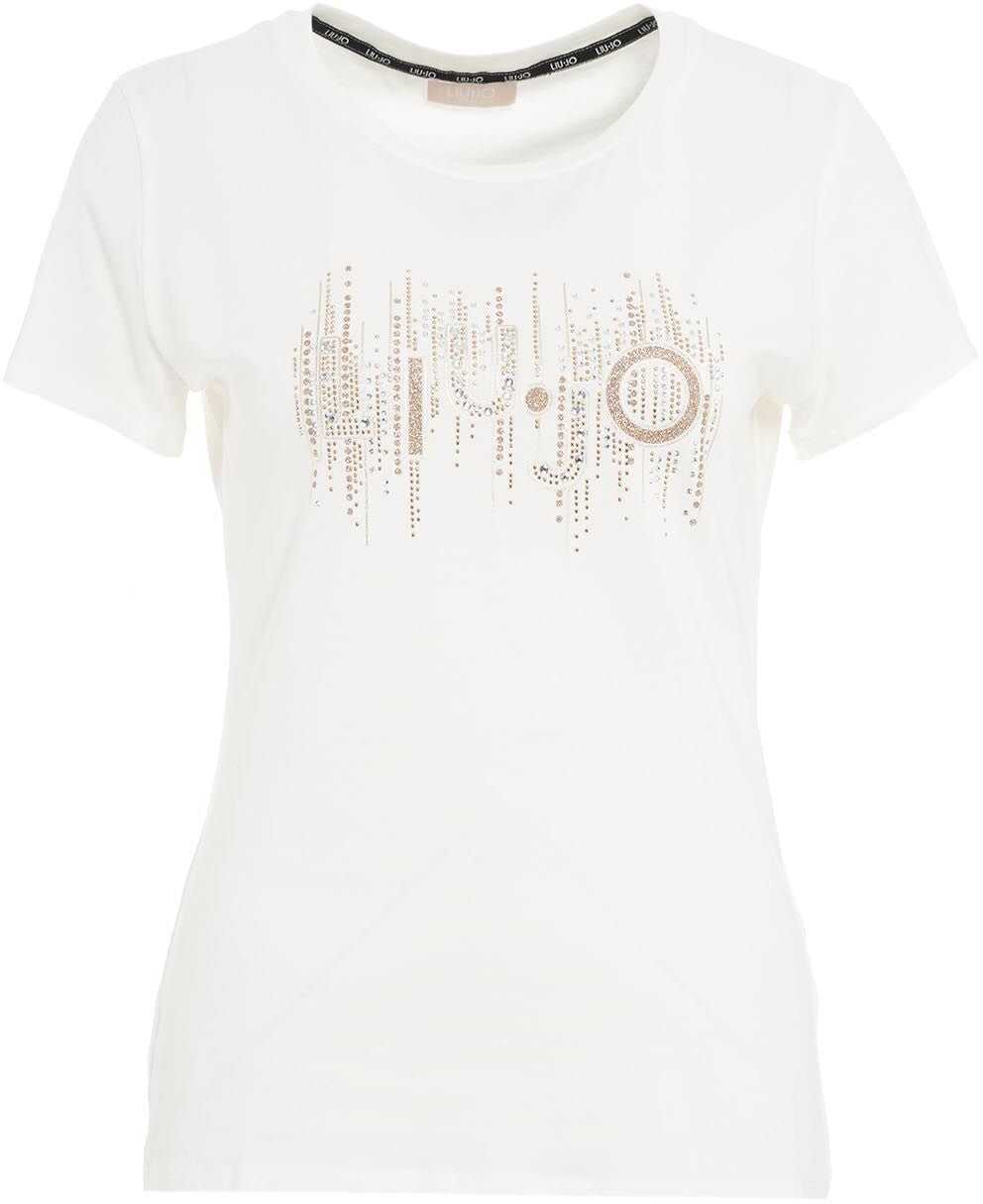 Liu Jo T-shirt with rhinestone logo White