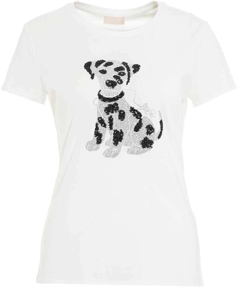 Liu Jo T-shirt with glitter applique White