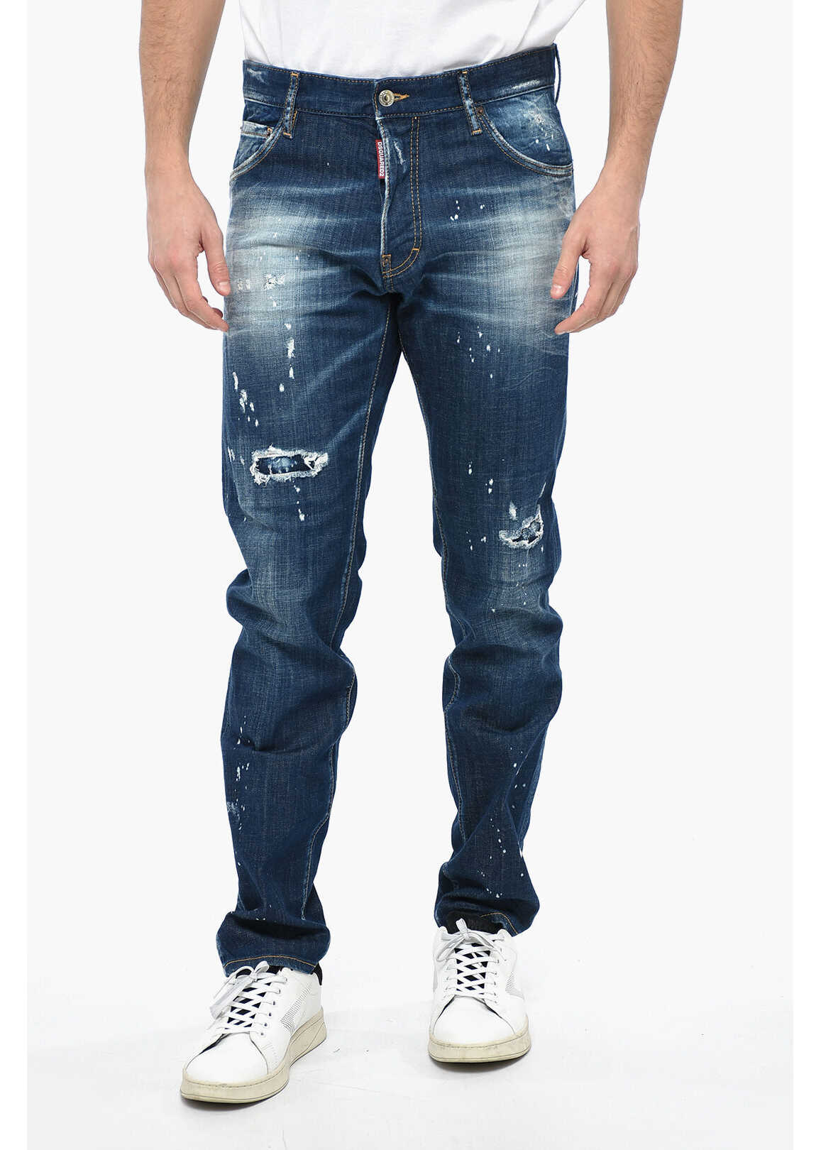 DSQUARED2 Distressed Cool Guy Denims With Delavé Effect 18Cm Blue