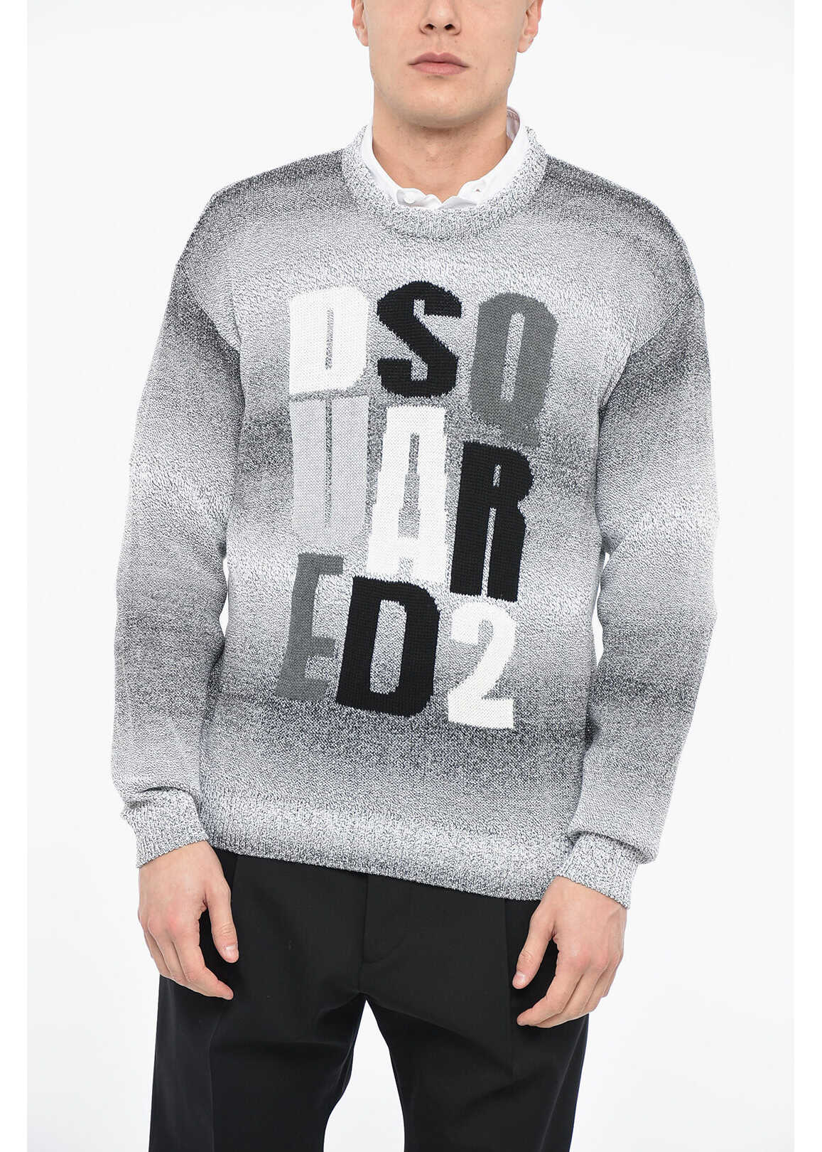 DSQUARED2 Gradient Effect Monogram Pullover Gray