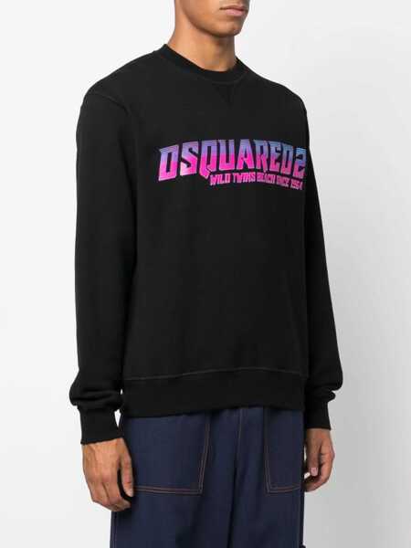 Bluze de trening DSQUARED2 Surf Hoodie Sweatshirt With Lettering Black Barbati (BM 12354627) 3