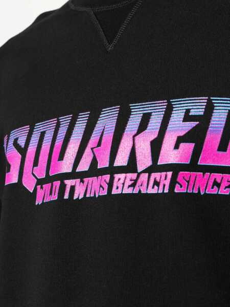 Bluze de trening DSQUARED2 Surf Hoodie Sweatshirt With Lettering Black Barbati (BM 12354627) 5