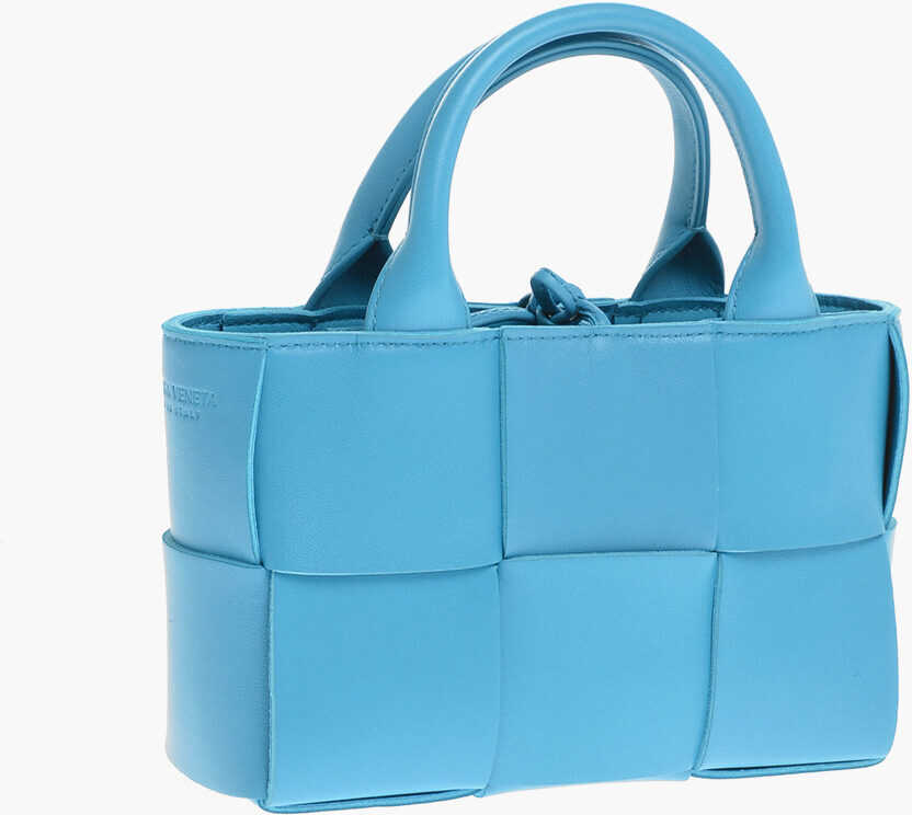 Genti de mana Bottega Veneta Braided Leather Arco Tote Bag With Removable Shoulder Strap Blue Femei (BM 12354663) 2