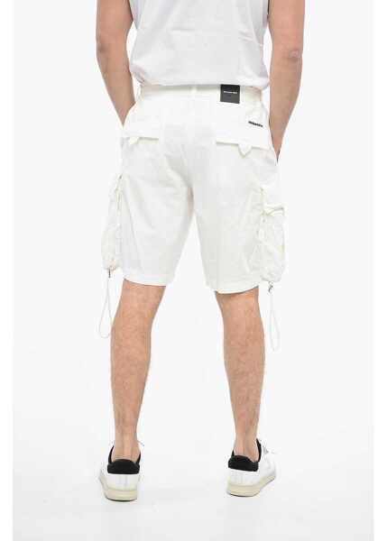 Pantaloni scurti DSQUARED2 Big Elastic Cargo Shorts With Drawstrings White Barbati (BM 12354864) 2