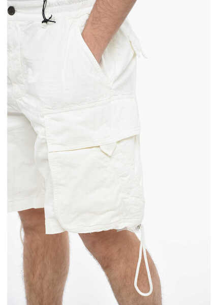 Pantaloni scurti DSQUARED2 Big Elastic Cargo Shorts With Drawstrings White Barbati (BM 12354864) 3