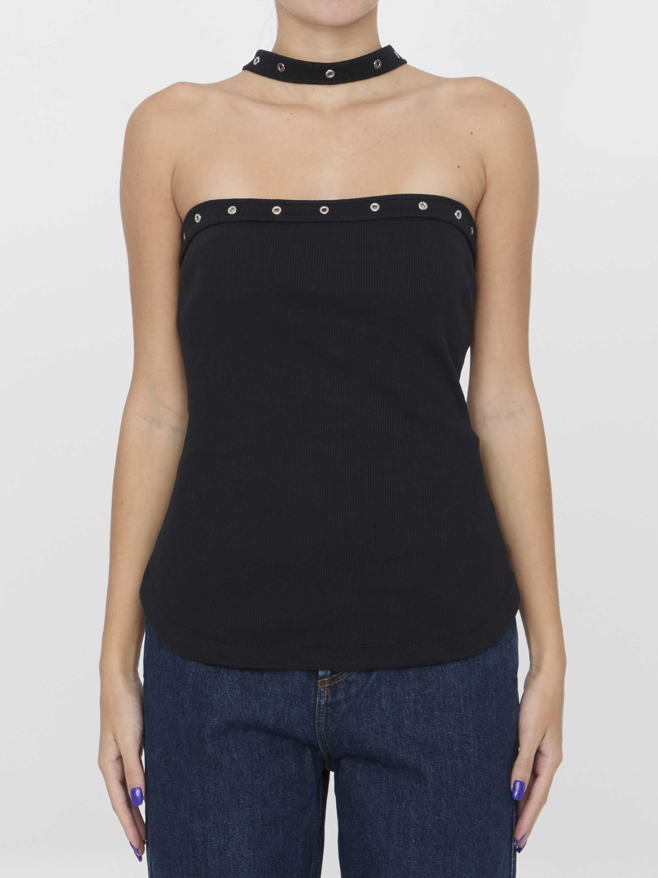 THE ATTICO Halter Neck Top BLACK