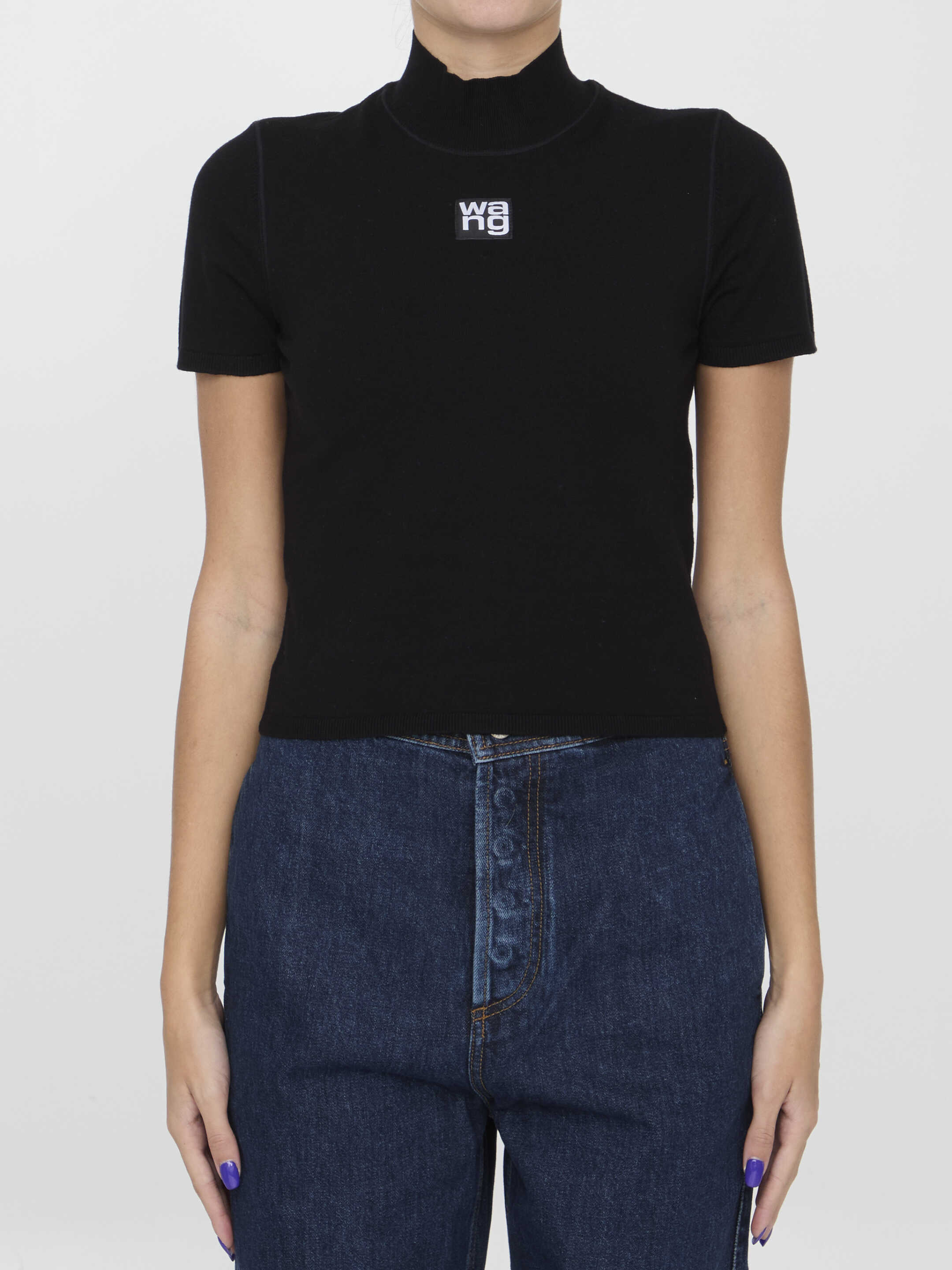 Alexander Wang Knit Top With Logo BLACK