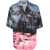 DSQUARED2 Sunrise Bowling Shirt With All Over Graphic Print Blue