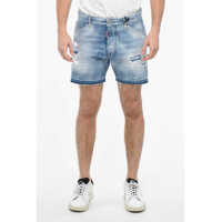 Pantaloni scurti Distressed Denim Commando Shorts With Light Wash Barbati
