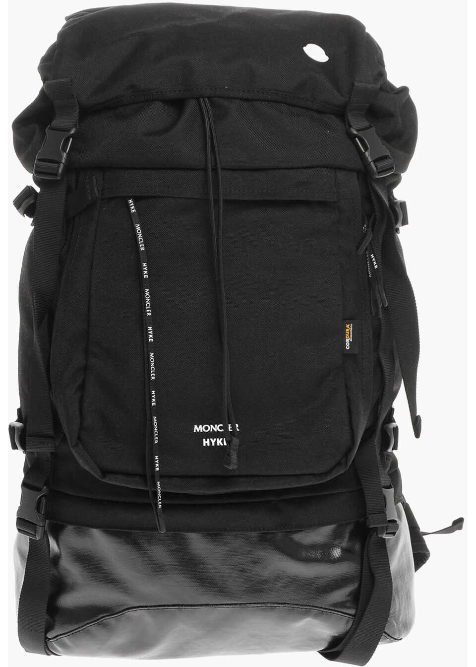 Moncler Genius Hyke Nylon Mxi Backpack With Logo Print Black
