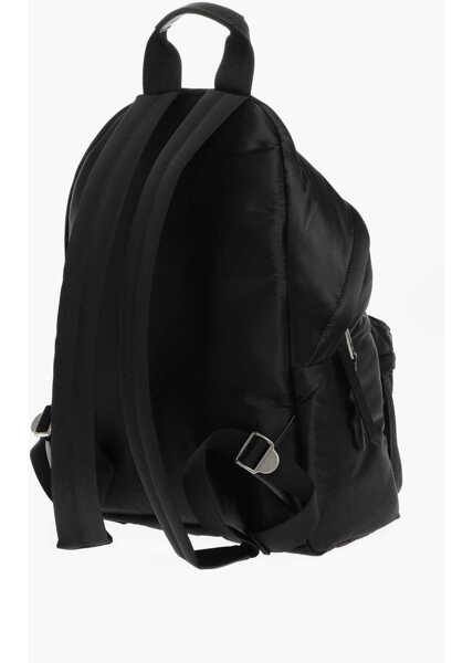 Rucsacuri Palm Angels Solid Color Backpack With Lettering Print Black Barbati (BM 12355434) 2