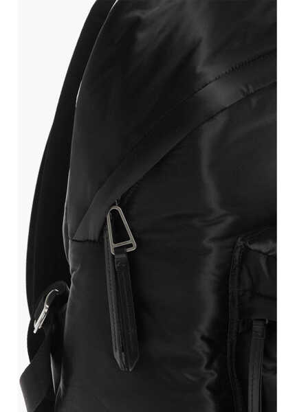 Rucsacuri Palm Angels Solid Color Backpack With Lettering Print Black Barbati (BM 12355434) 4