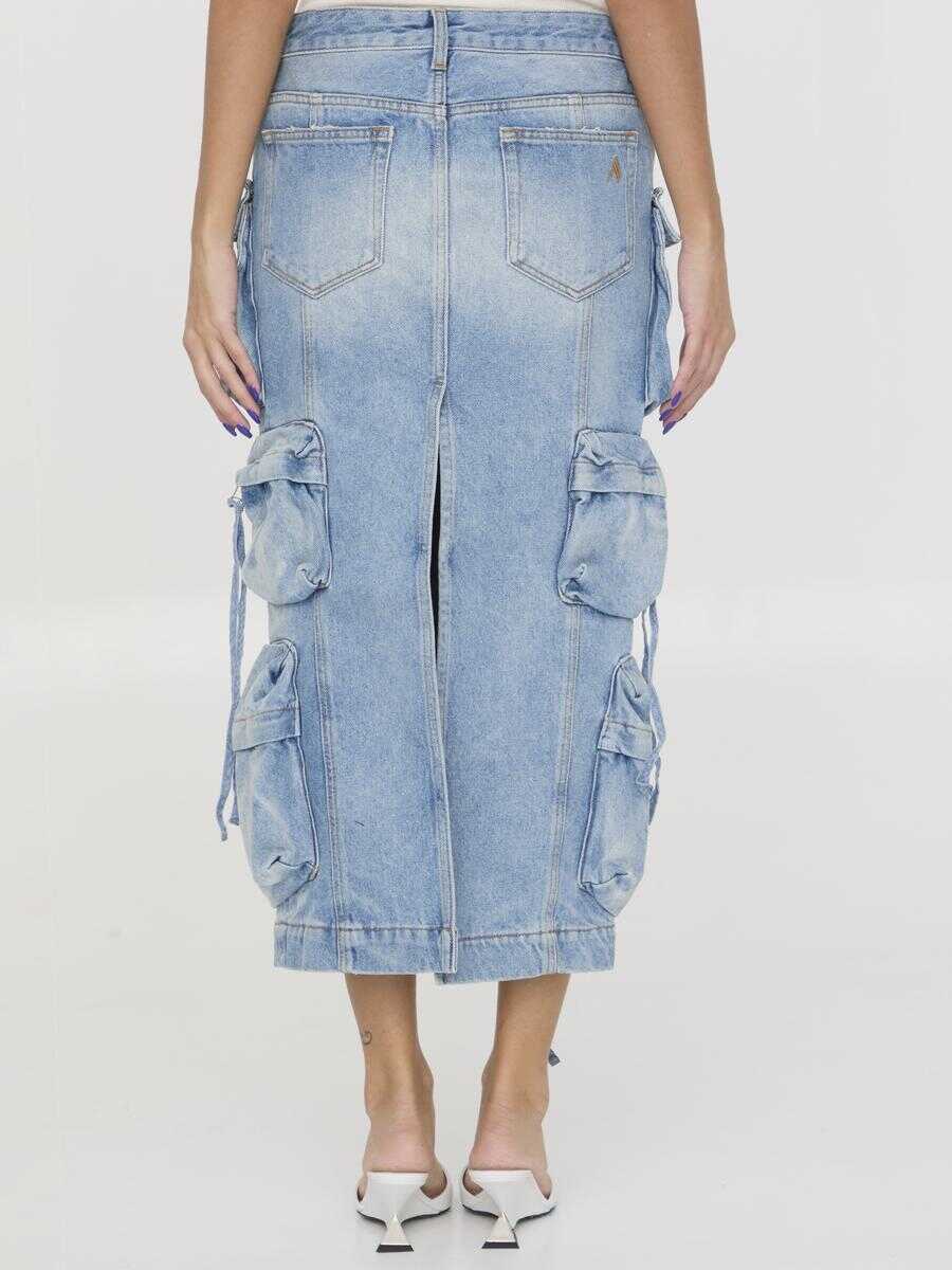 Fuste THE ATTICO Cargo Midi Skirt BLUE Femei (BM 12356946) 4