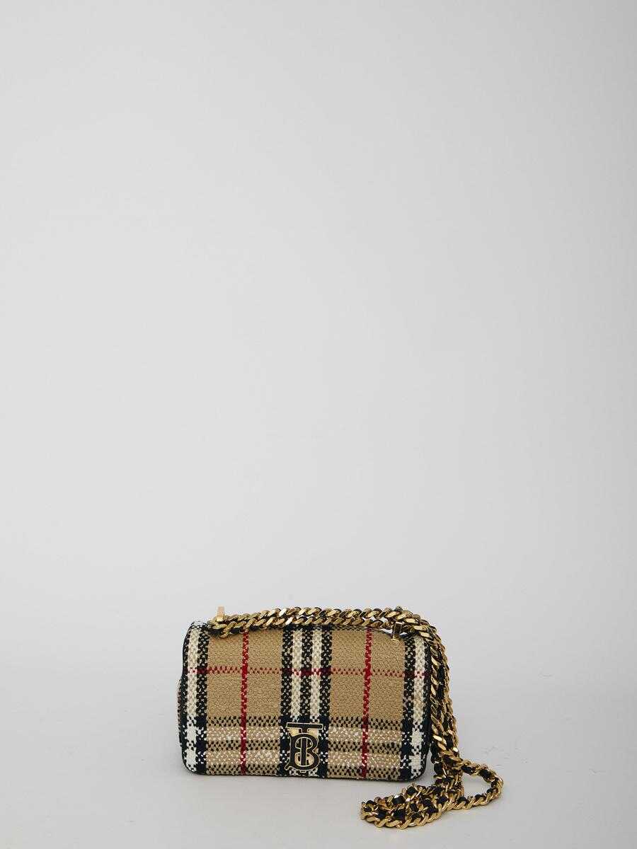 Burberry Vintage Check Bouclé Mini Lola bag BEIGE