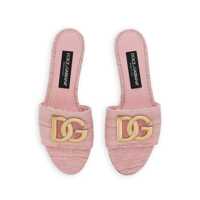 Sandale Dolce & Gabbana Dama - Sandale Dolce & Gabbana Dolce & Gabbana Dg Logo Leather Slides PINK Femei (BM 12358869) - B-mall.ro