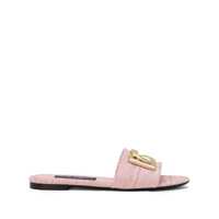 Sandale Dolce & Gabbana Dg Logo Leather Slides Femei