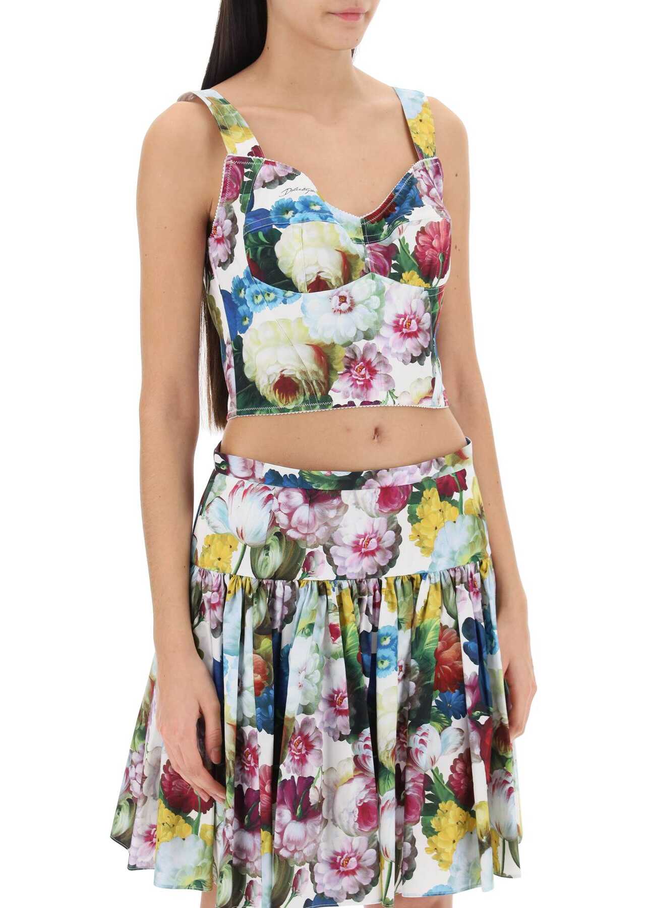 Dolce & Gabbana Nocturnal Flower Bustier Top FIORE NOTTURNO F BCO