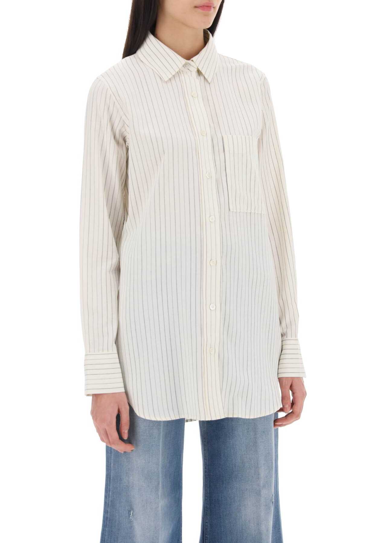 CLOSED Striped Cotton-Wool Shirt IVORY