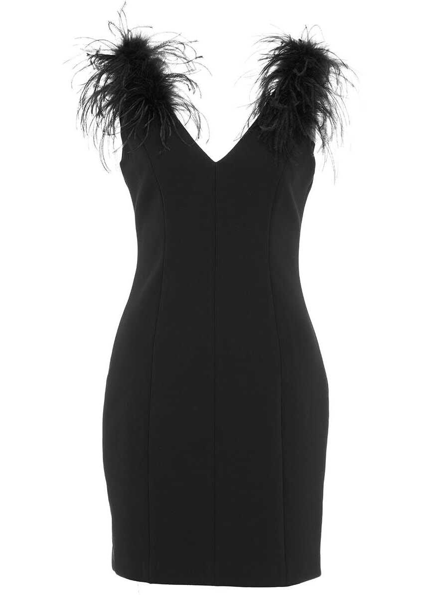 Pinko Dress with feathers "Pica" Black