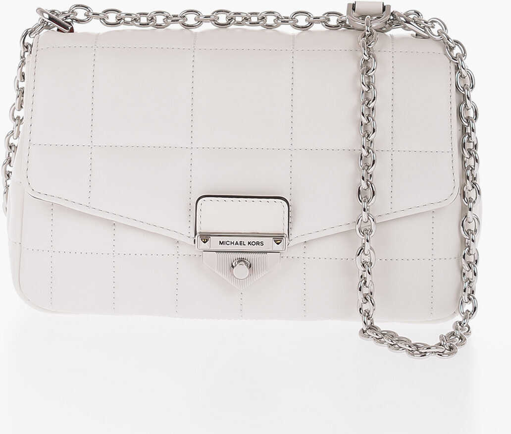 Michael Kors Michael Quilted Leather Soho Bag With Chain Shoulder Strap White