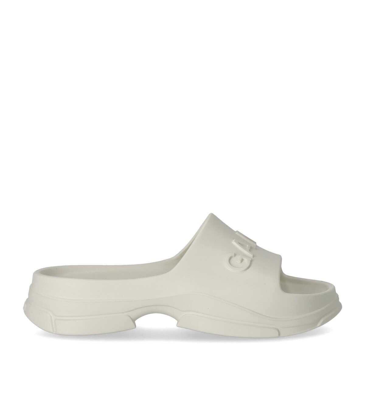 Ganni GANNI EGRET WHITE POOL SLIDE SANDAL White