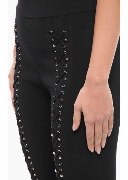 Colanti Philipp Plein Couture Lace-Up Detail String Leggings Black Femei (BM 12362424) 3