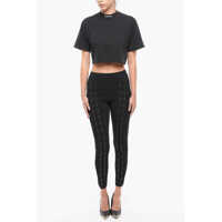 Imbracaminte Philipp Plein Dama - Colanti Philipp Plein Couture Lace-Up Detail String Leggings Black Femei (BM 12362424) - B-mall.ro