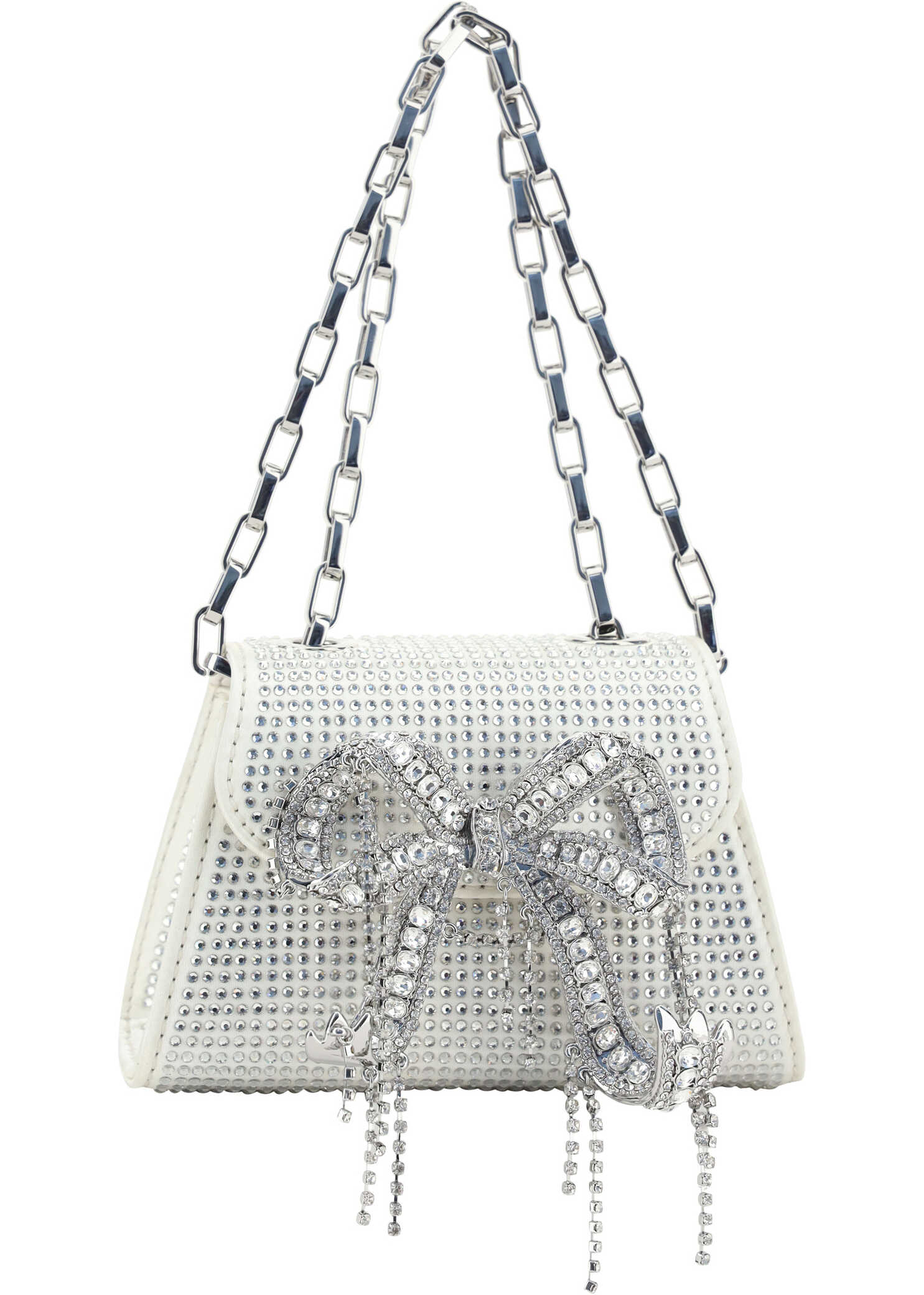 Self-Portrait Rhinestone Micro Bow Handbag CREAM