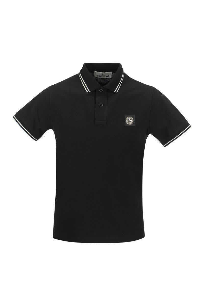 Stone Island STONE ISLAND Slim Cotton Polo Shirt BLACK