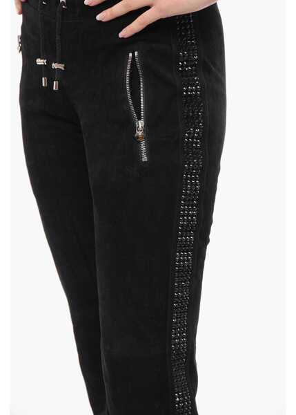 Pantaloni de trening Philipp Plein Suede Too Good Sweatpants With Crystals Black Femei (BM 12367563) 3