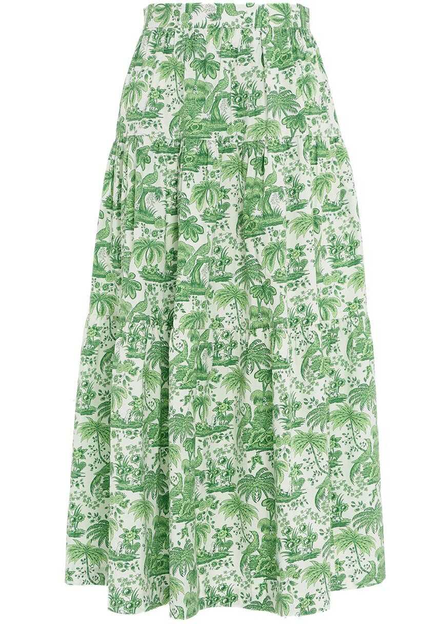 STAUD Toile skirt "Sea" Green