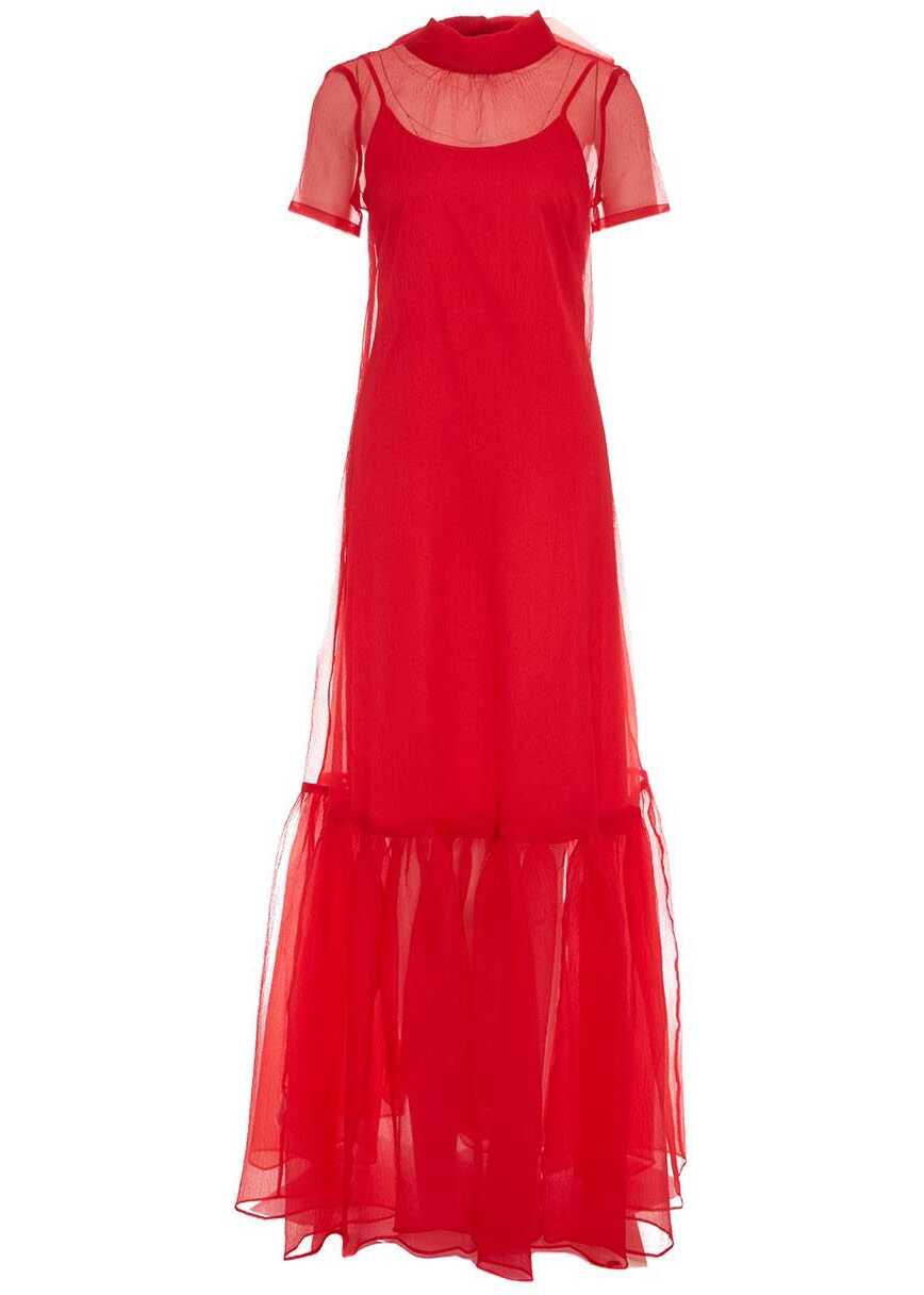 STAUD Organza maxi dress "Calluna" Red