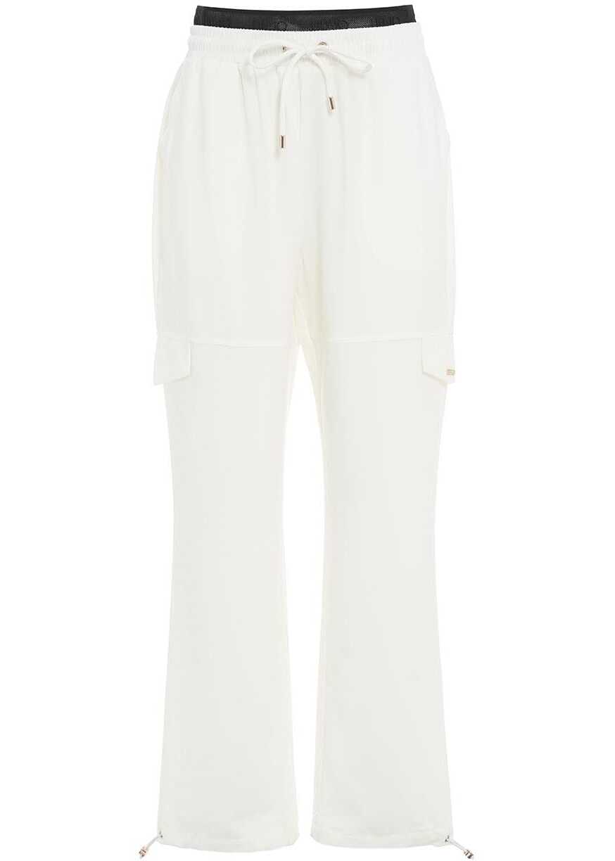 Liu Jo Track pants with double waistband White