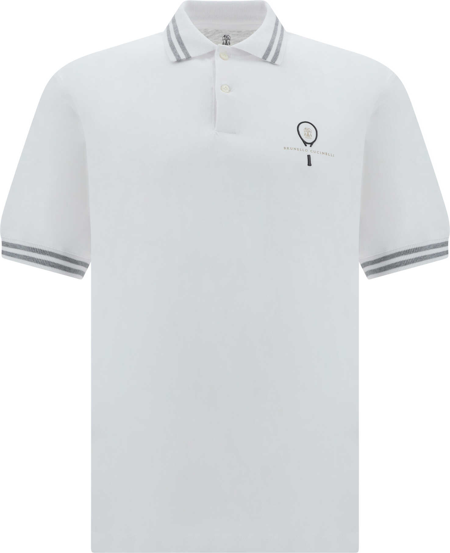 Brunello Cucinelli Polo Shirt BIANCO+GRIGIO+ARGILLA+GRIGIO MEDIO