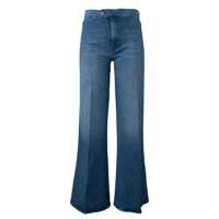 Pantaloni casual Mother Light Blue Washed Palazzo Jeans Femei