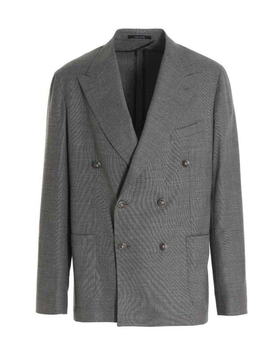 Tagliatore TAGLIATORE ‘Montecarlo’ blazer jacket GRAY b-mall.ro