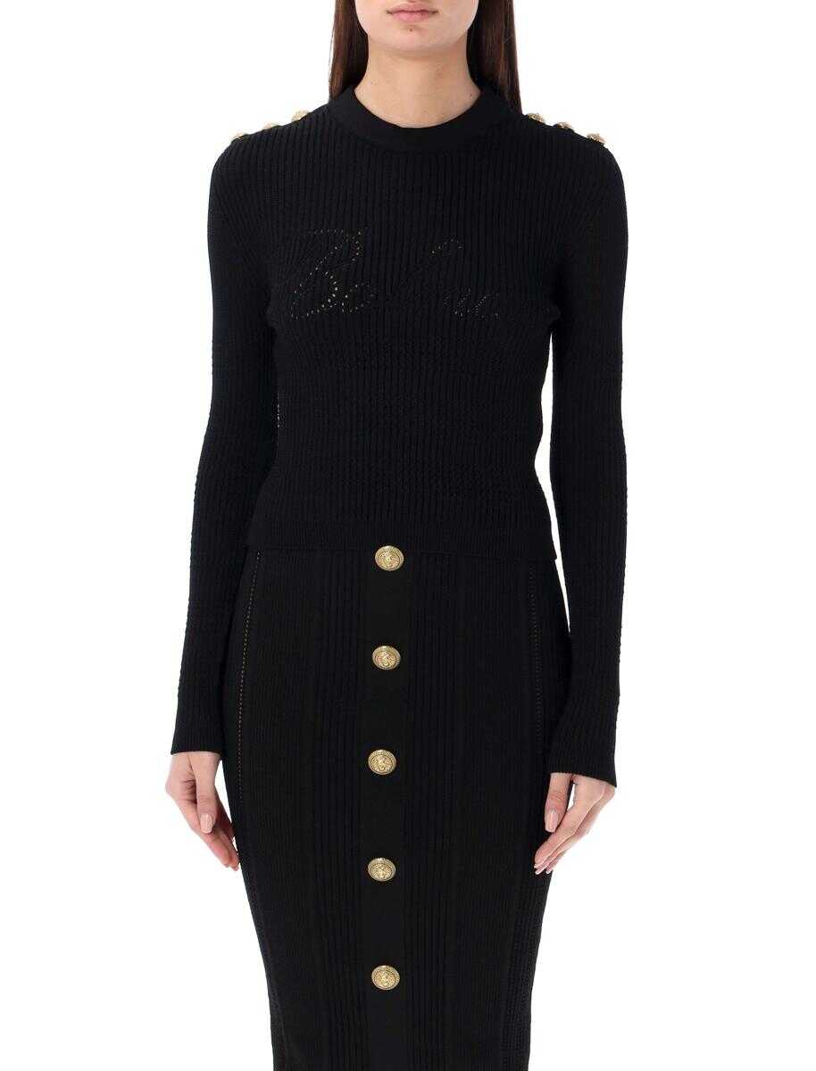 Balmain BALMAIN Signature knit jumper BLACK