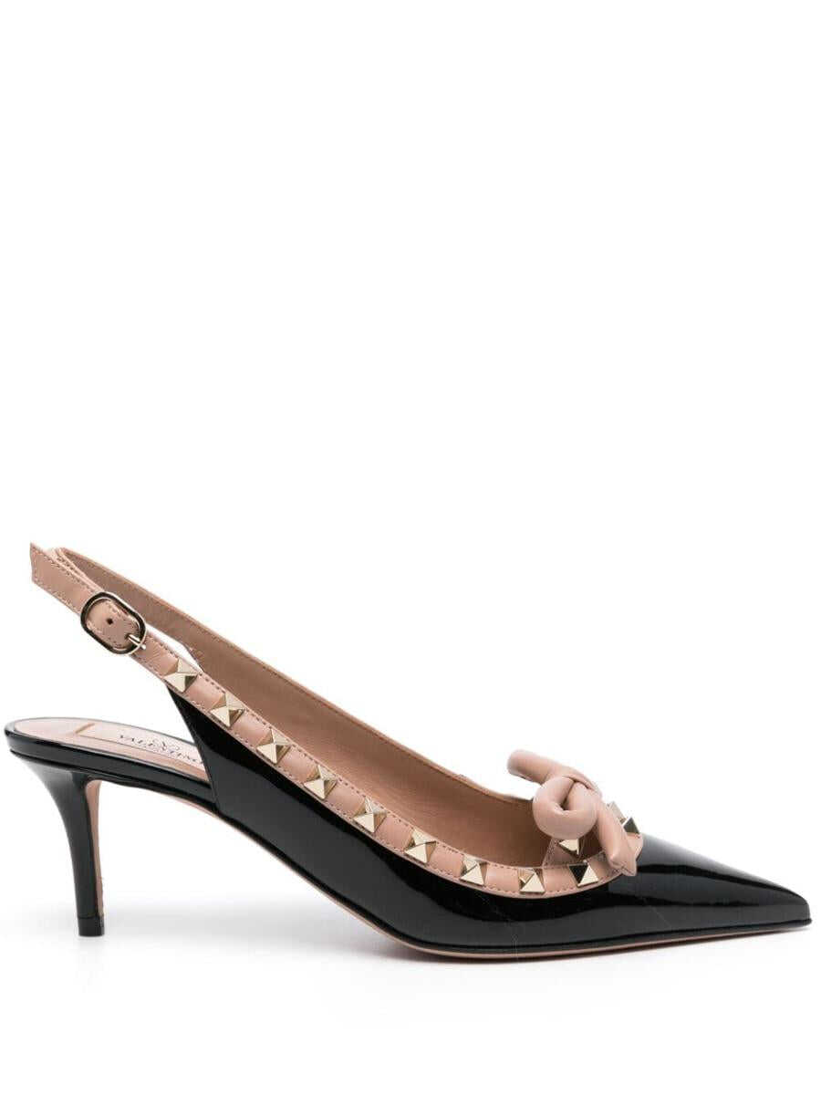 Valentino Garavani VALENTINO GARAVANI Rockstud Bow leather pumps BLACK