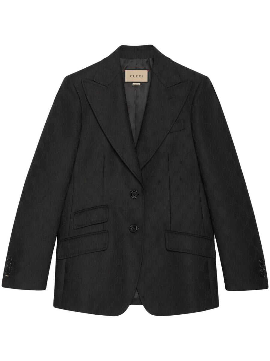 Gucci GUCCI Wool single-breasted blazer jacket BLACK