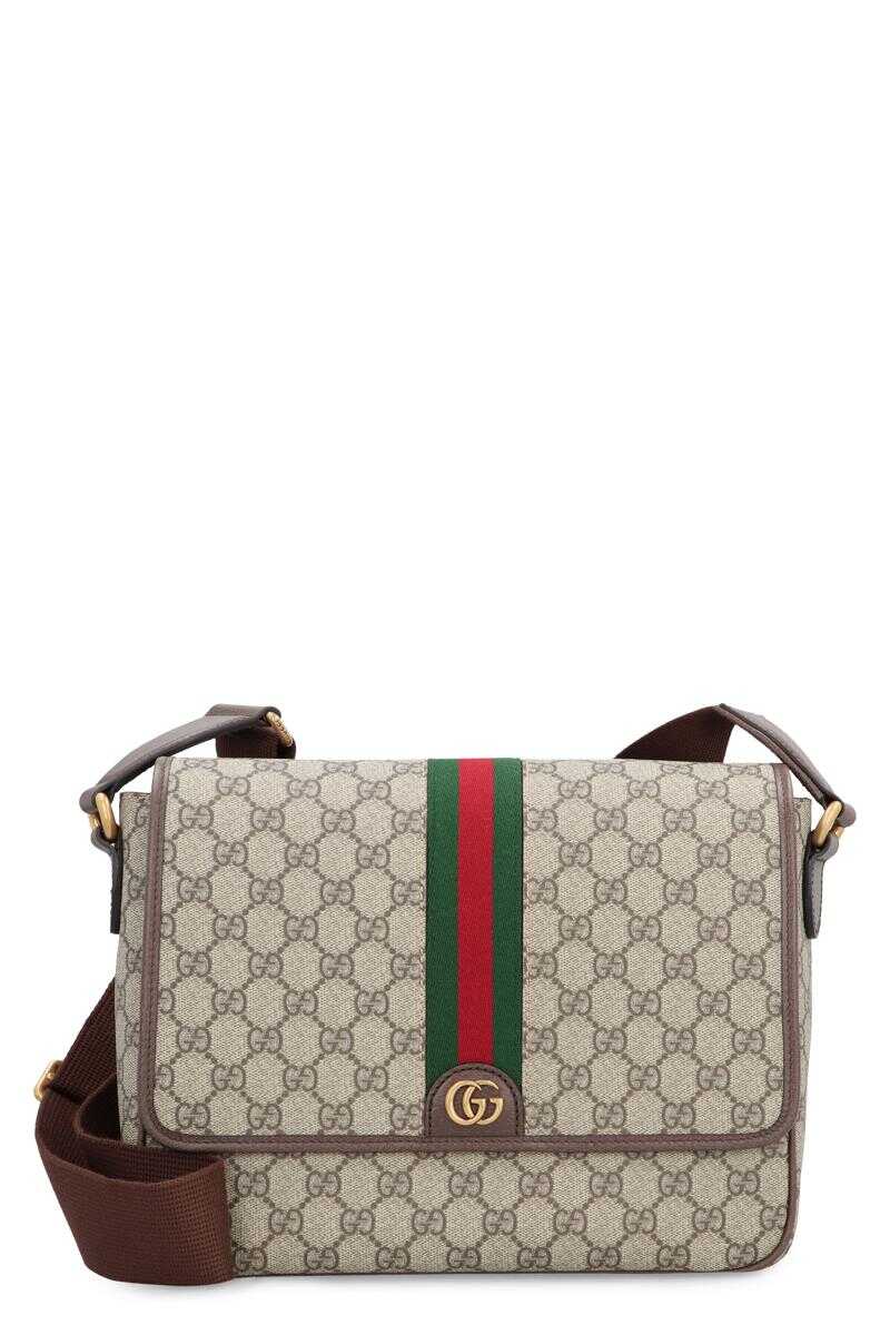 Gucci GUCCI OPHIDIA GG SUPREME FABRIC SHOULDER-BAG BEIGE
