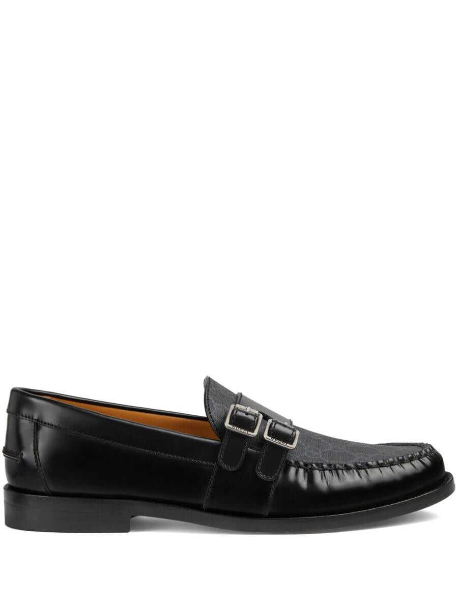 Gucci GUCCI GG motif leather loafers BLACK