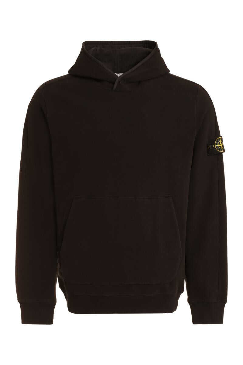 Stone Island STONE ISLAND COTTON HOODIE BLACK