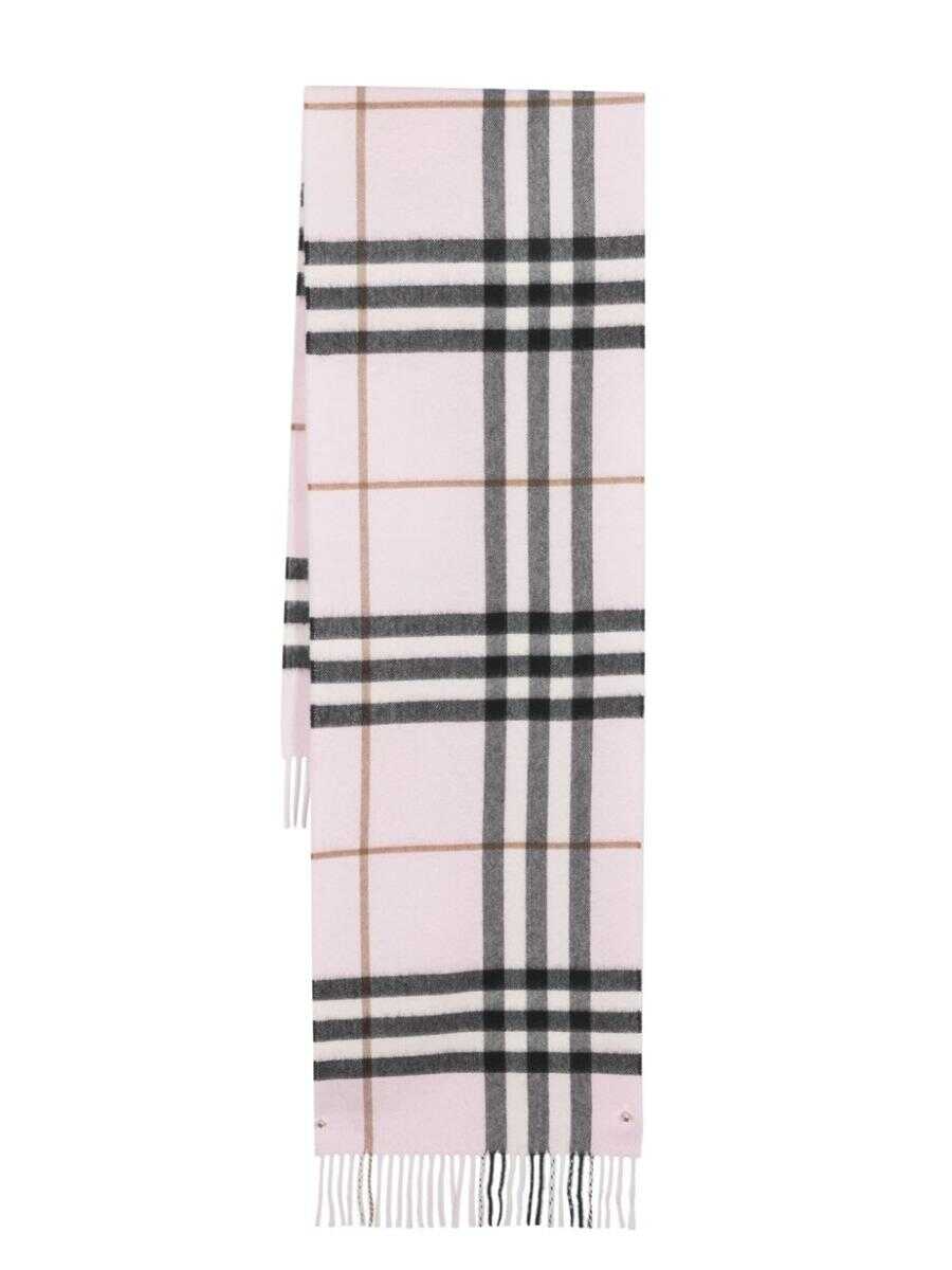 Burberry BURBERRY check-pattern cashmere scarf PALE CANDY PINK