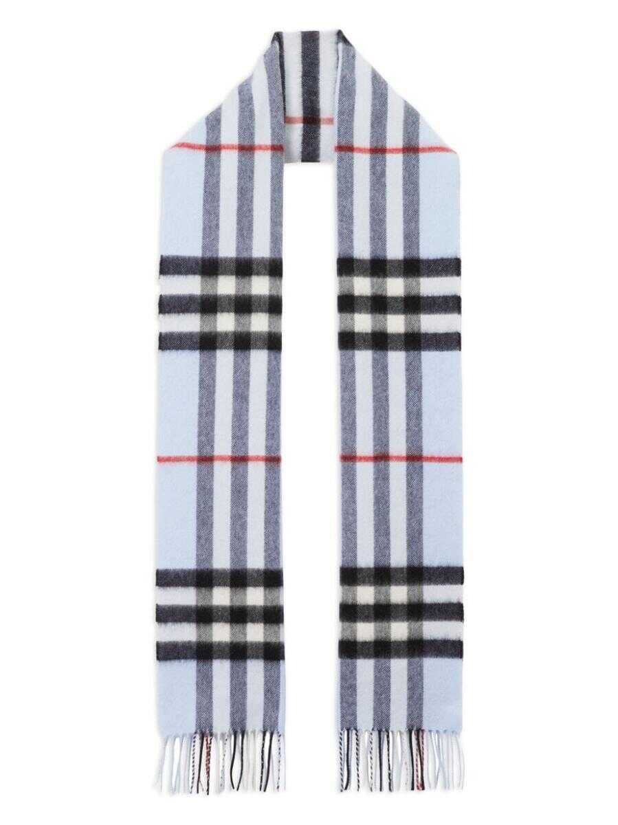 Burberry BURBERRY checked cashmere scarf PALE BLUE