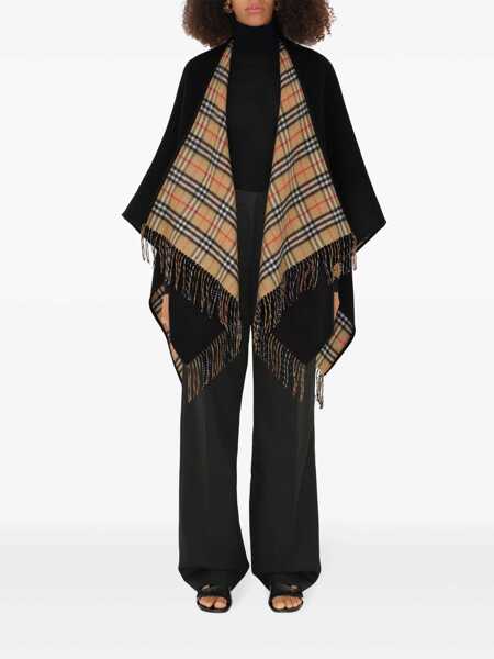 Geci Burberry Burberry Check Wool Reversible Cape Black Femei (BM 12373218) 2