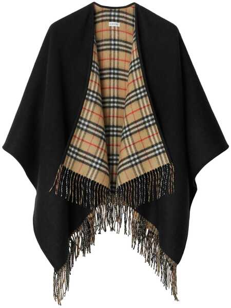 Geci Burberry Burberry Check Wool Reversible Cape Black Femei (BM 12373218) 1
