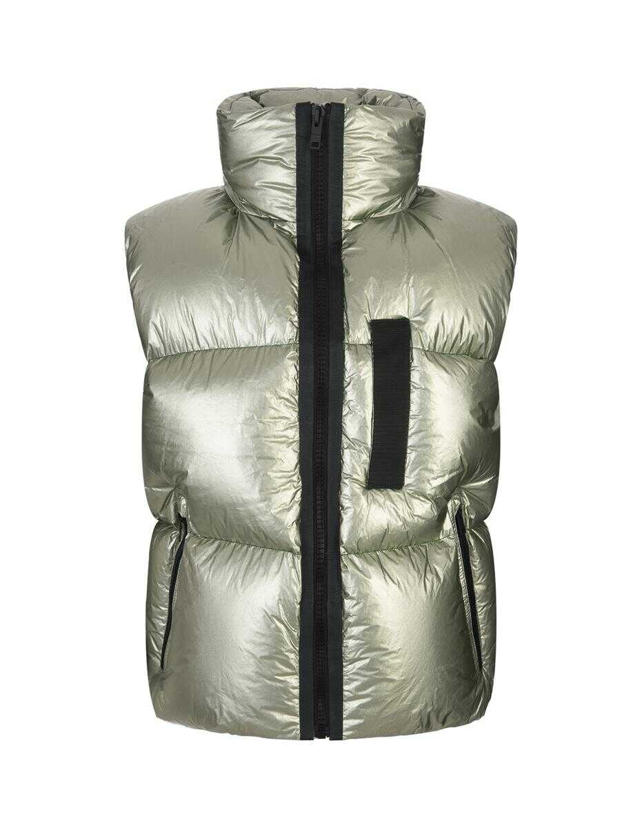 Givenchy GIVENCHY Laminated Sleeveless Down Jacket In Forest GREEN