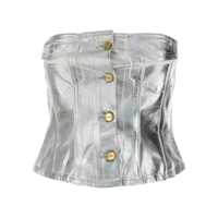 Topuri Ganni Organic Cotton Denim Corset Femei