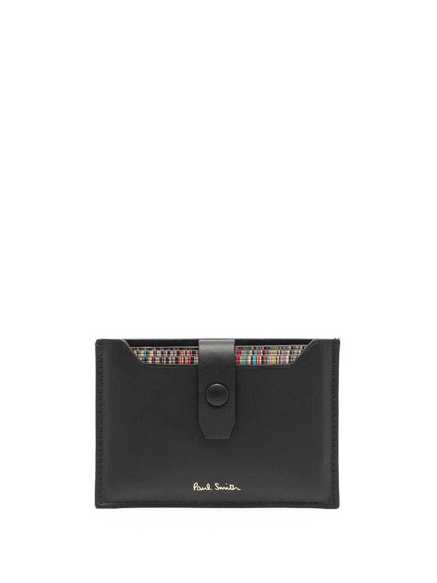 Paul Smith PAUL SMITH Logo leather credit card case BLACK